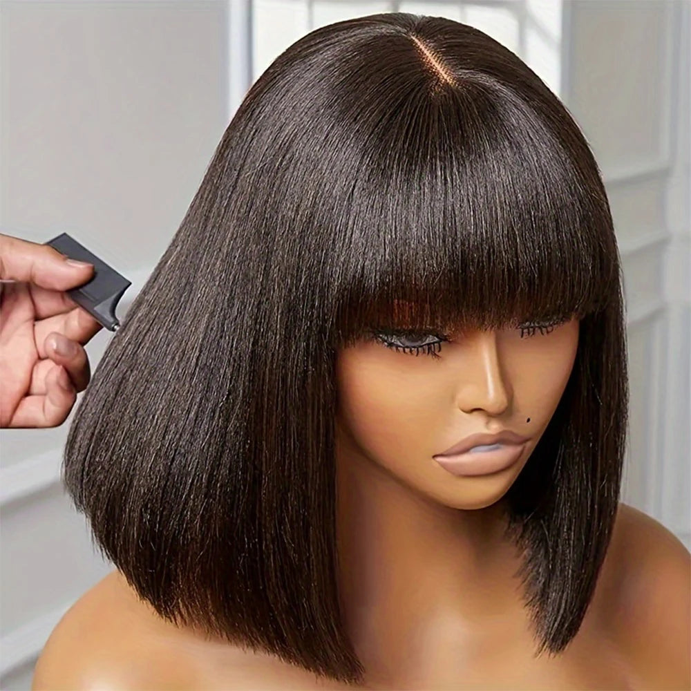 Choice Short Bob Wig Bone Straight 100% Human Hair