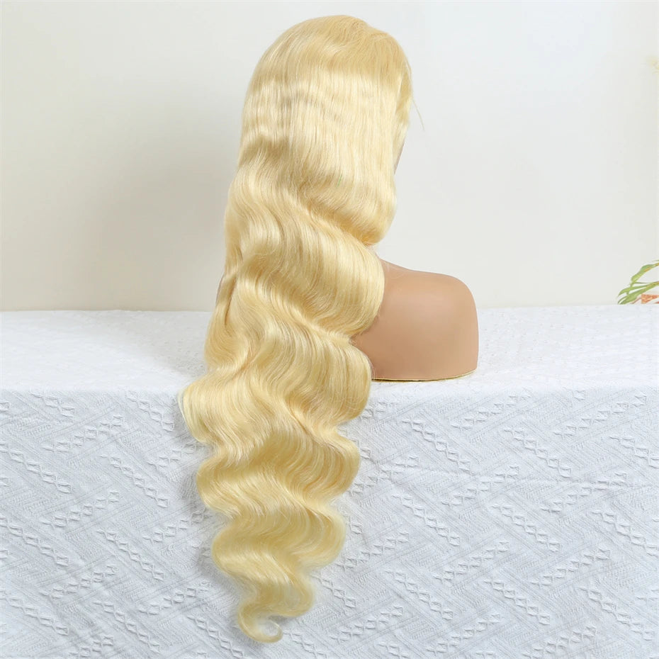13x6 Highlight Ash Blonde Wigs Human Hair Brazilian Body Wave