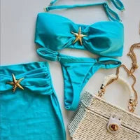2025 New Bikini Sexy Tie Dye Split swimwear for woman Swimwear Women