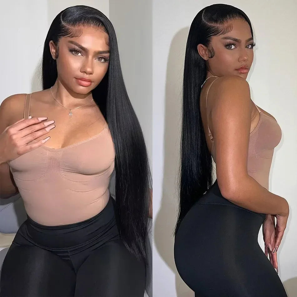 Glueless Bone Straight 4X4 Hd Lace Frontal Wig 13X6 13X4 Black Lace Front Wig Human Hair
