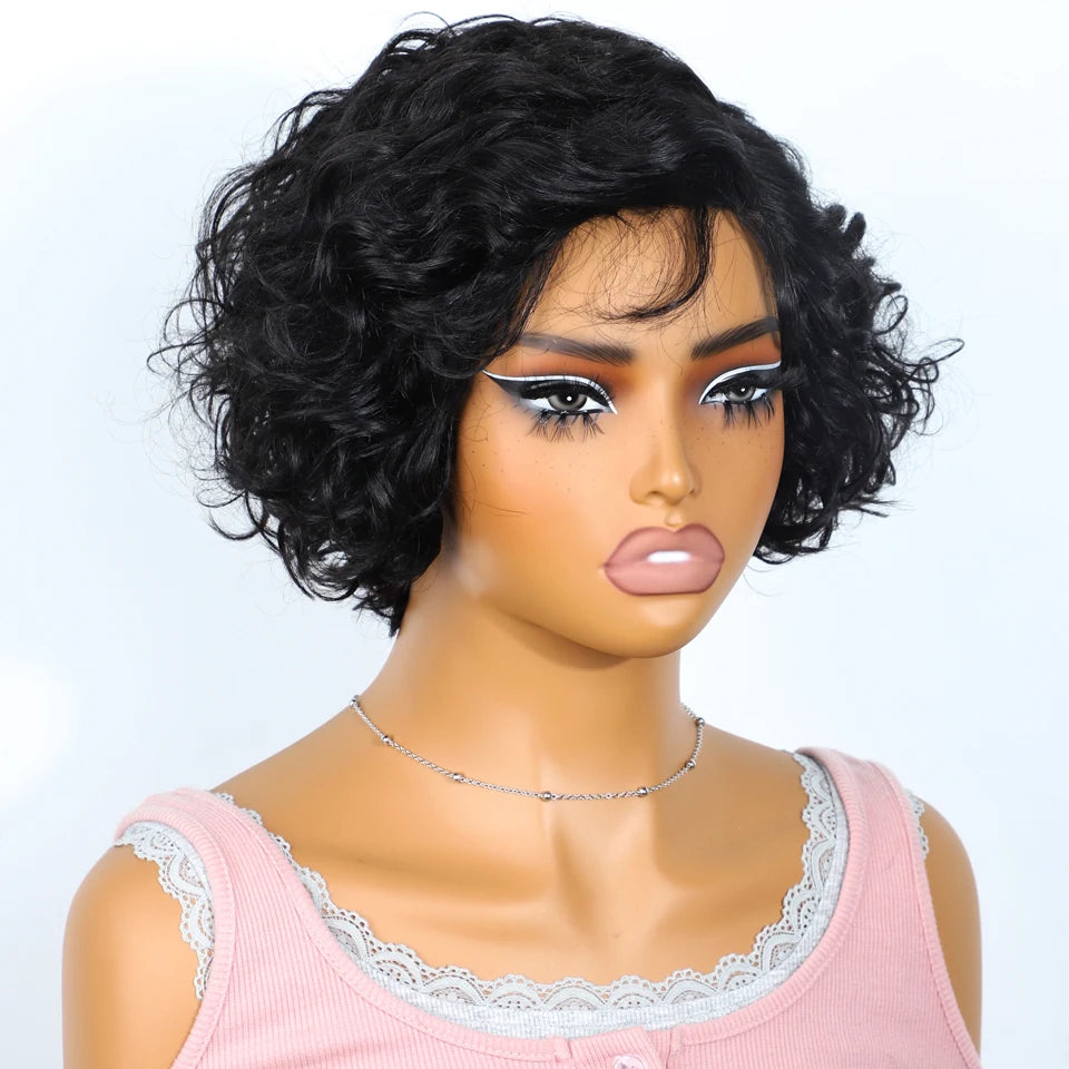 Sleek Bodywave Human Hair Wigs For Women Short Pixie