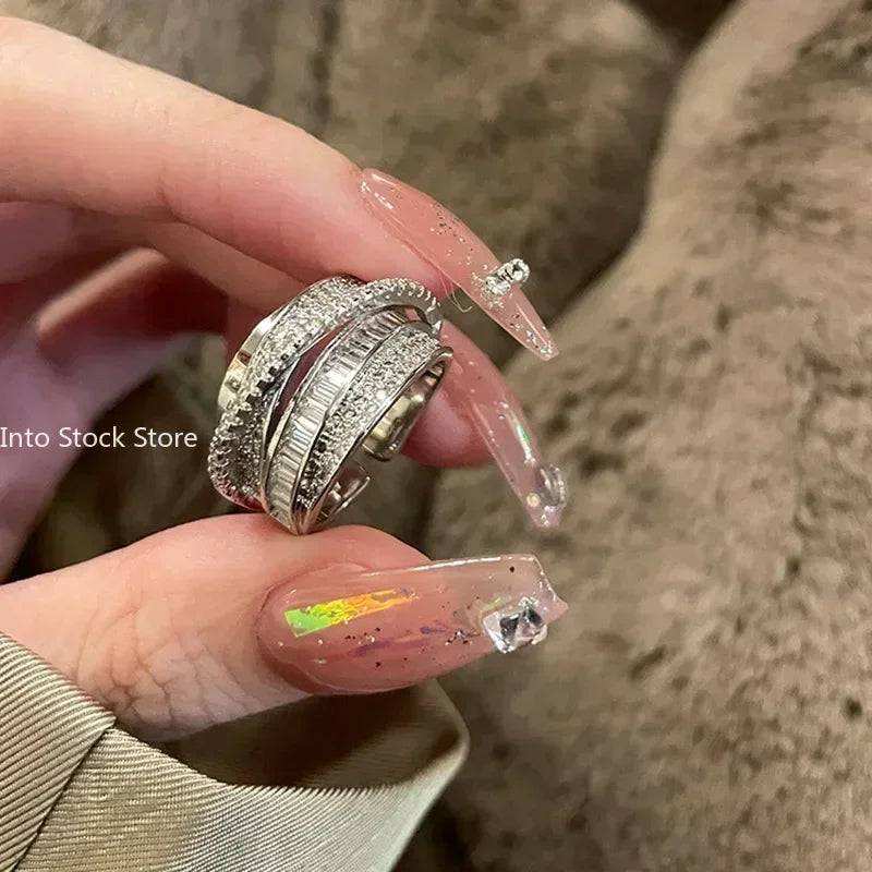 Rhinestone Ring Multi-layer Winding Rings For Women