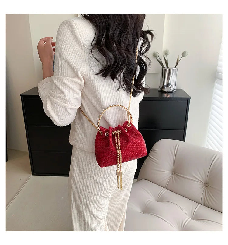 Luxury Diamonds Designer Party Handbag 2023 Tassel Chain Evening