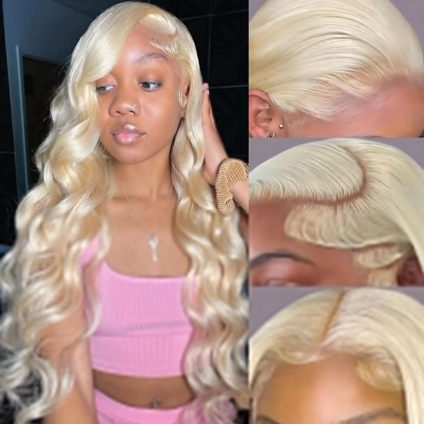 613 Blonde Colored Body Wave Full Frontatal