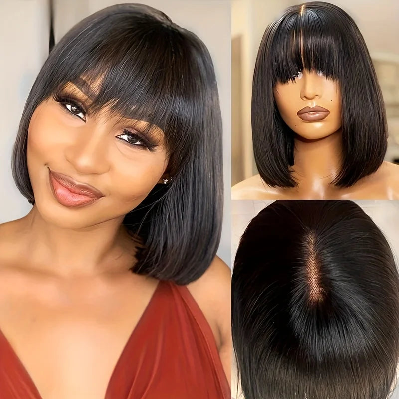 Choice Short Bob Wig Bone Straight 100% Human Hair
