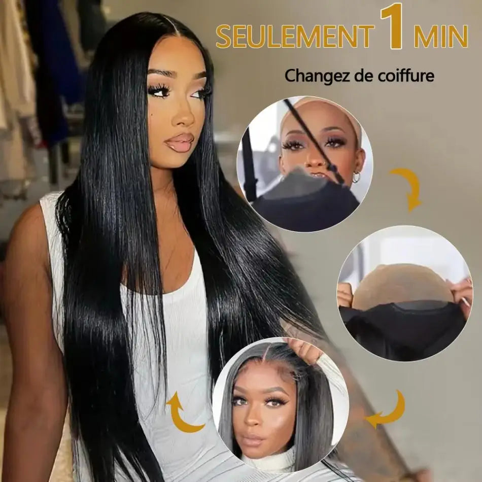 Glueless Bone Straight 4X4 Hd Lace Frontal Wig 13X6 13X4 Black Lace Front Wig Human Hair