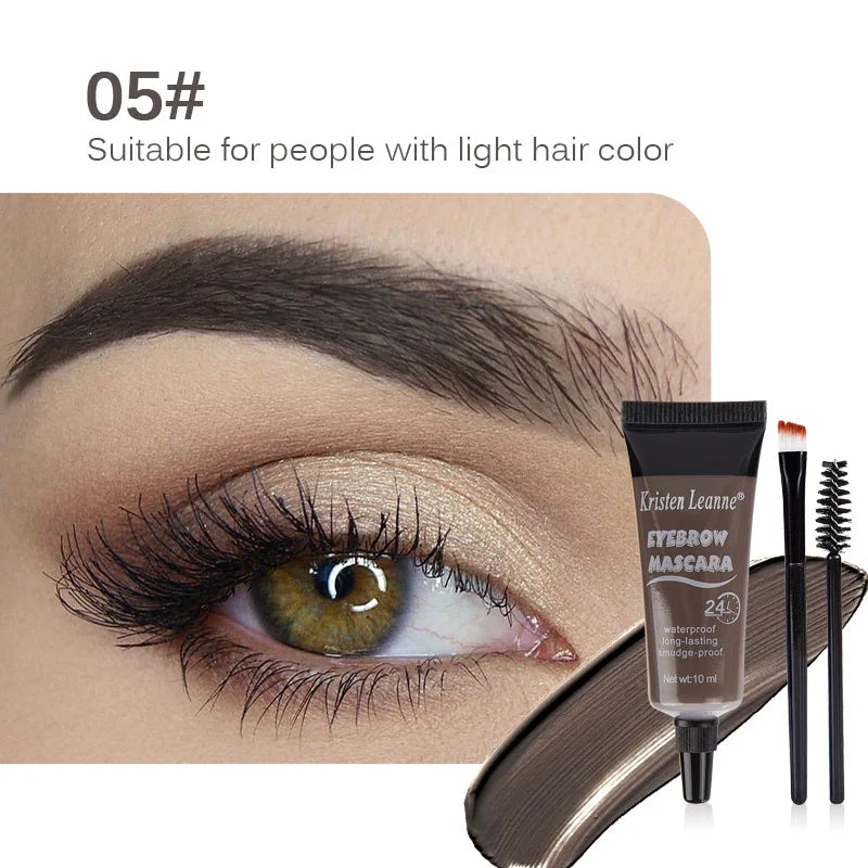 Natural 6 Colors Liquid Dyeing Eyebrow Cream Set Waterproof Durable Brown Tint Eyebrow Henna Mascara Eyebrows Paint Makeup