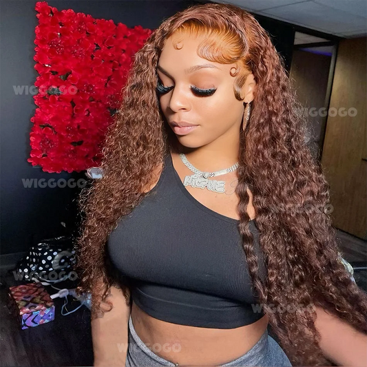 Curly Wigs Lace Front Wig Chocolate Brown