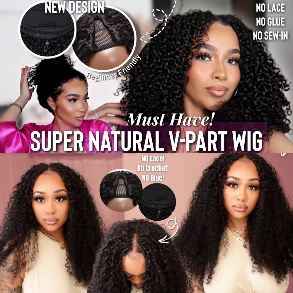 Jerry Curly V Part Wig