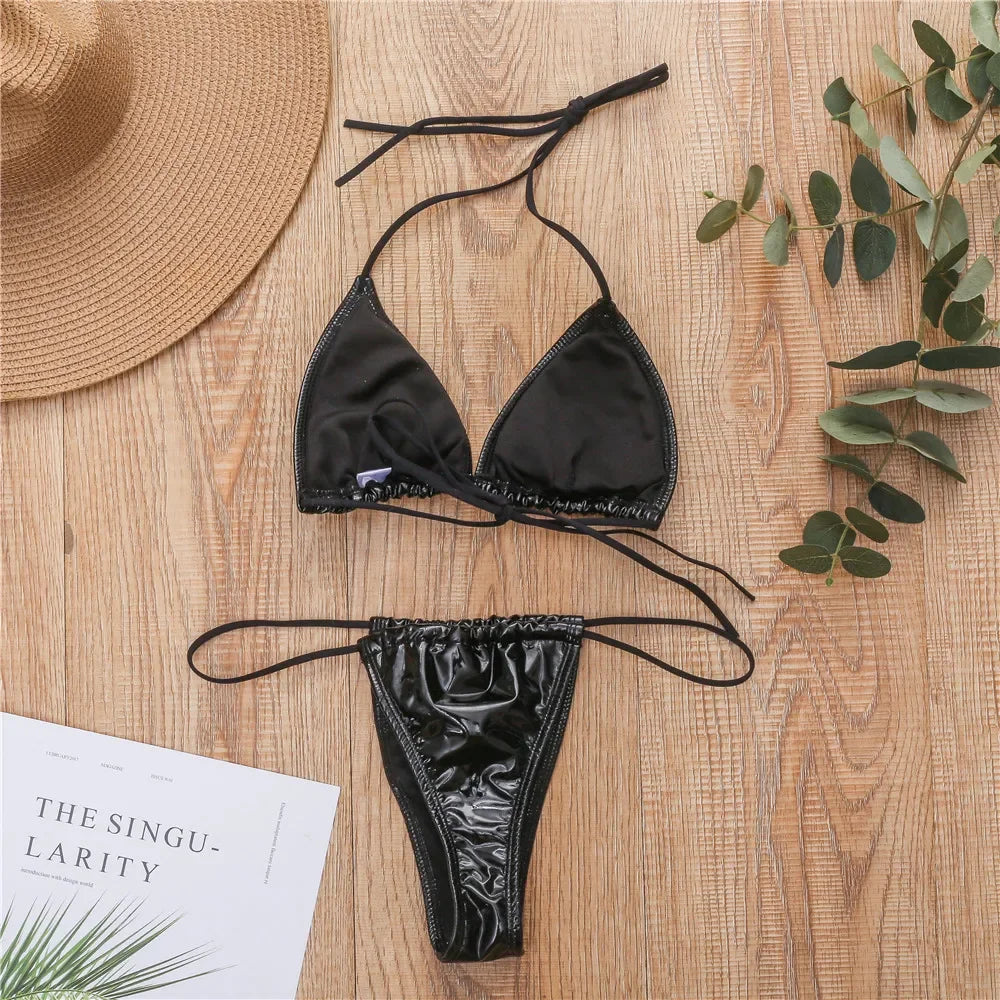 Shiny PU Mini Micro Bikini 2025