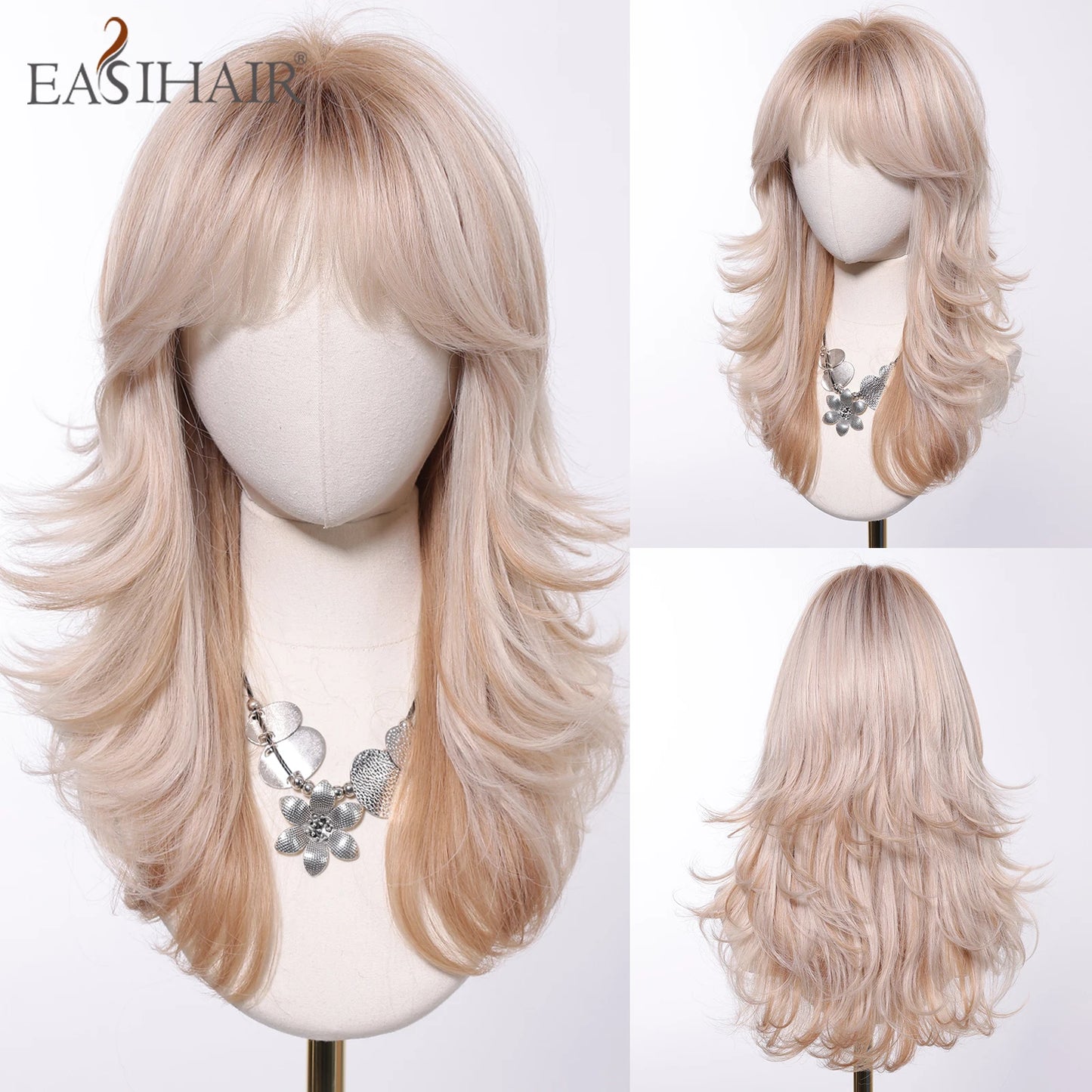 Medium Length Wavy Synthetic Wigs