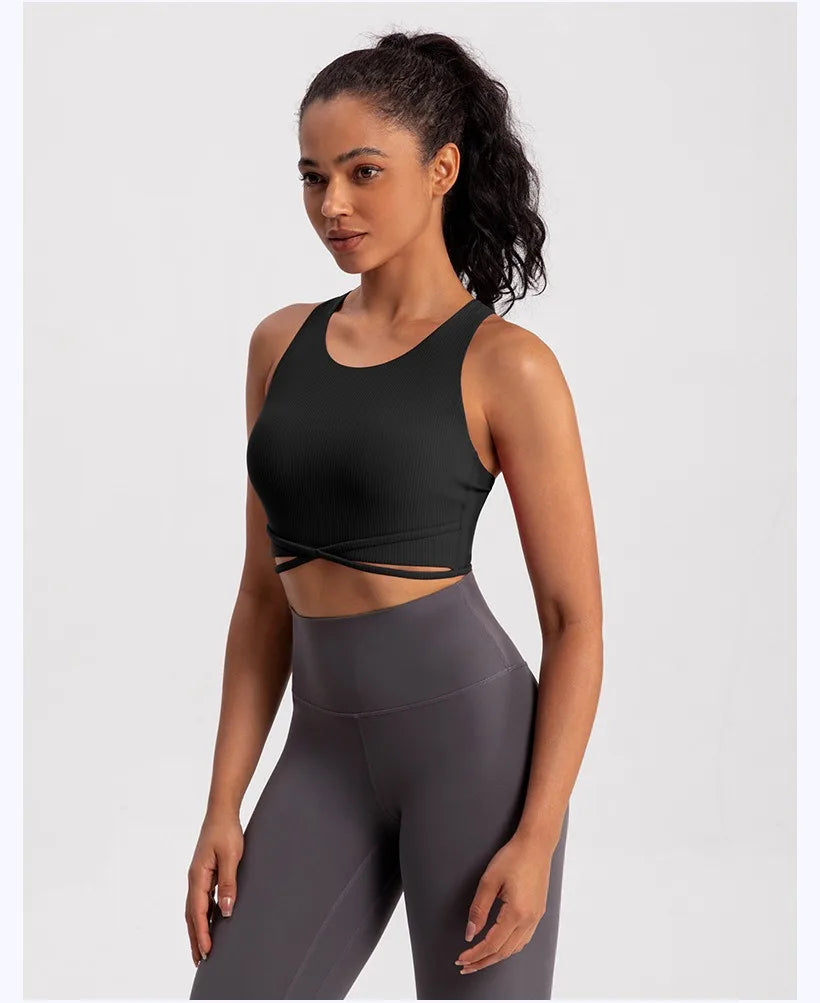 Yoga Tank Top Ribbed Fitness Yoga Underwear Women's Sports