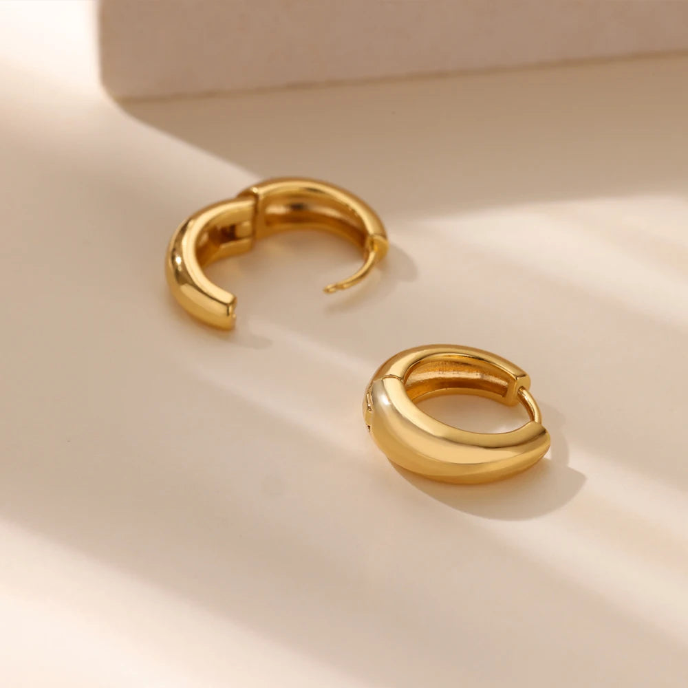 Classic Hoop Earrings for Women Chunky