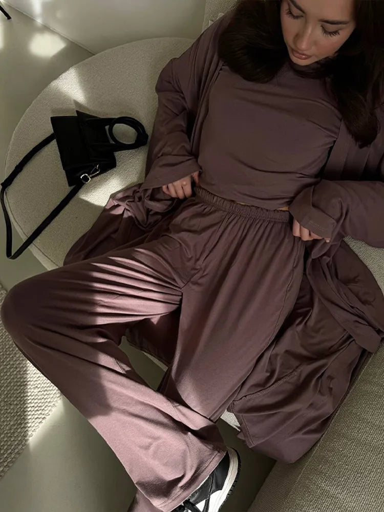 Casual Yellow Women 3 Pieces Suits 2025 V-neck Long Coat