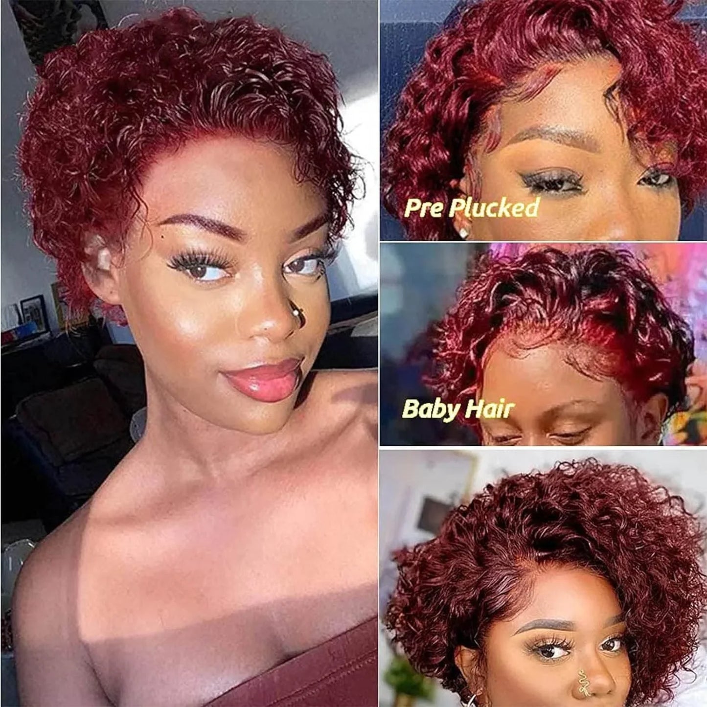 Pixie Cut Wigs Human HaiShort