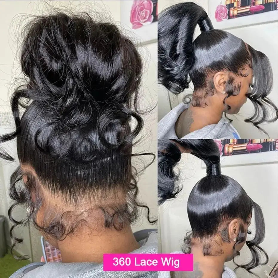360 Full Lace Wigs For Ponytail Brazilian 30 32Inch Body Wave 13x4 13x6 HD Lace Front Wig