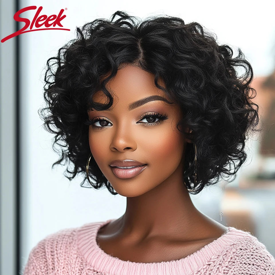 Sleek Bodywave Human Hair Wigs For Women Short Pixie