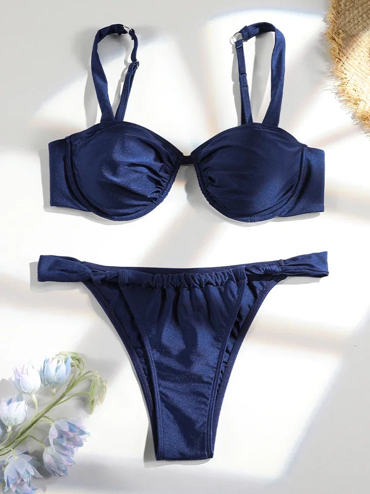 Orange Bikinis High Waist Swimsuit Women