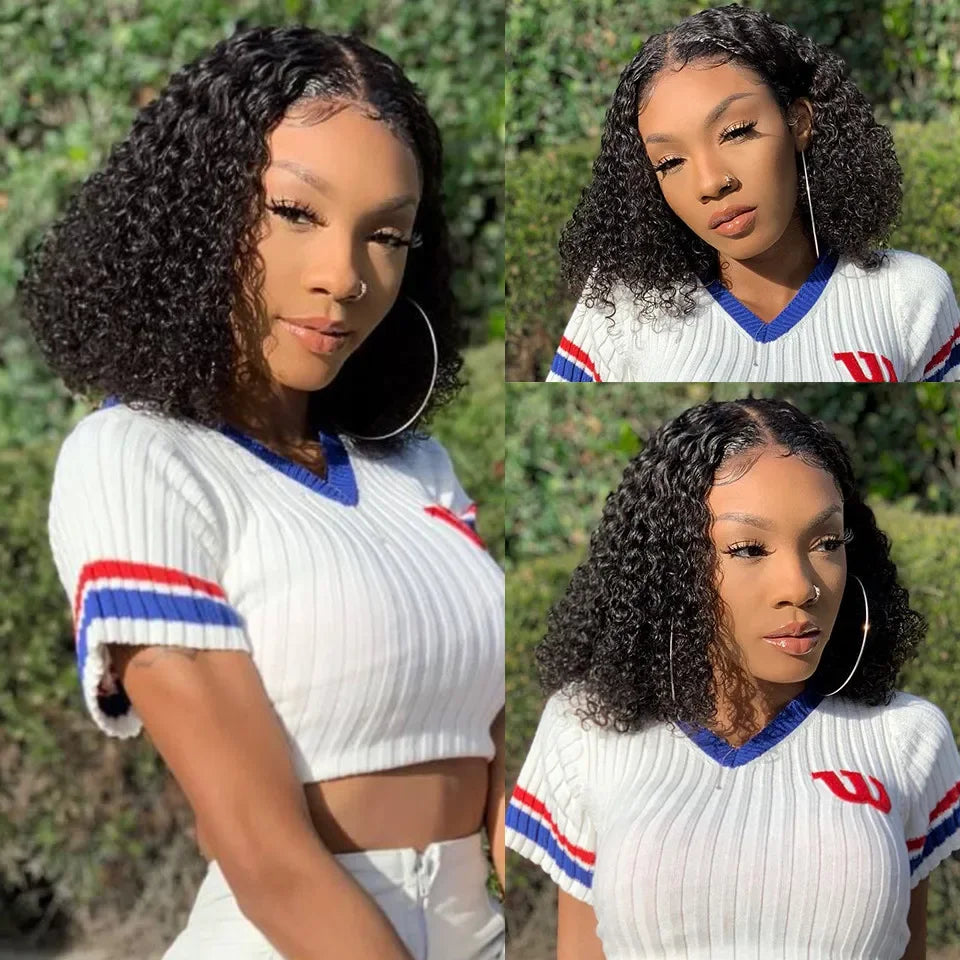 Brazilian Hair Kinky Curly 4X4 Lace Closure Short