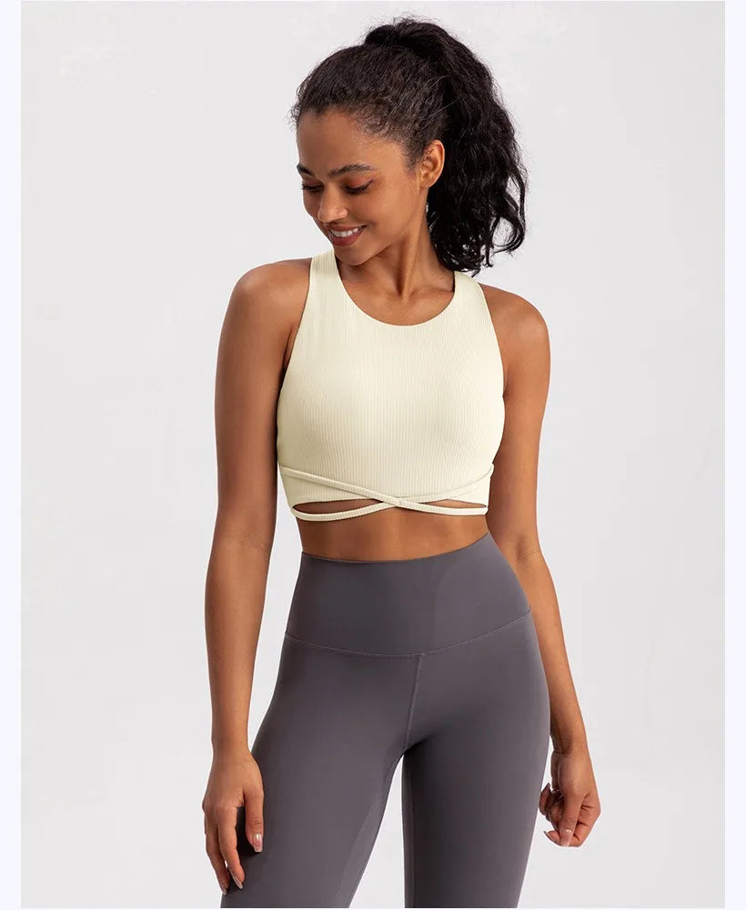 Yoga Tank Top Ribbed Fitness Yoga Underwear Women's Sports