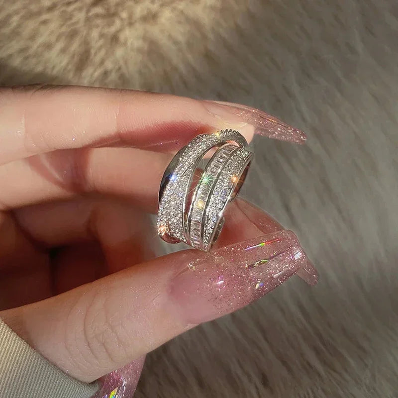 Rhinestone Ring Multi-layer Winding Rings For Women