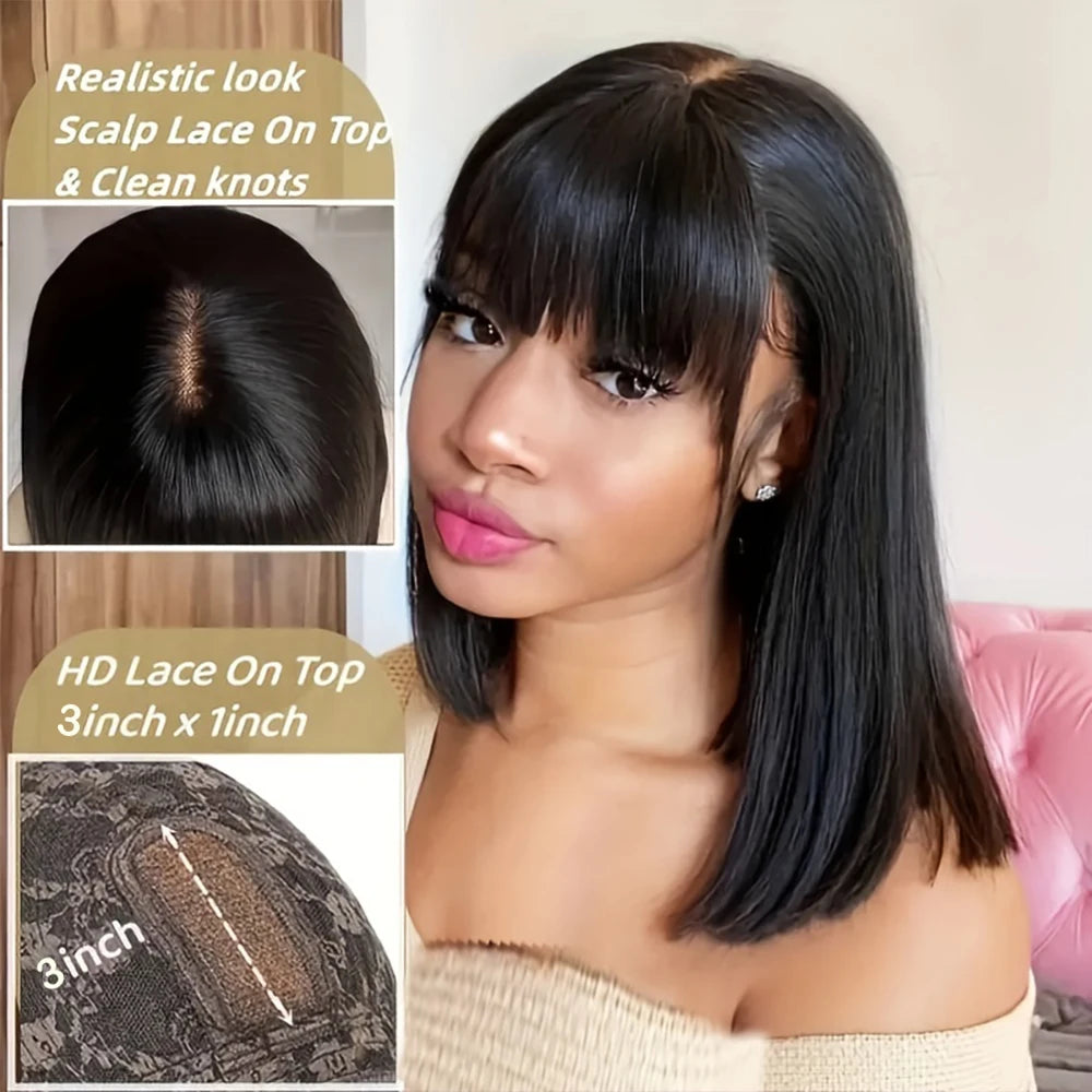 Choice Short Bob Wig Bone Straight 100% Human Hair
