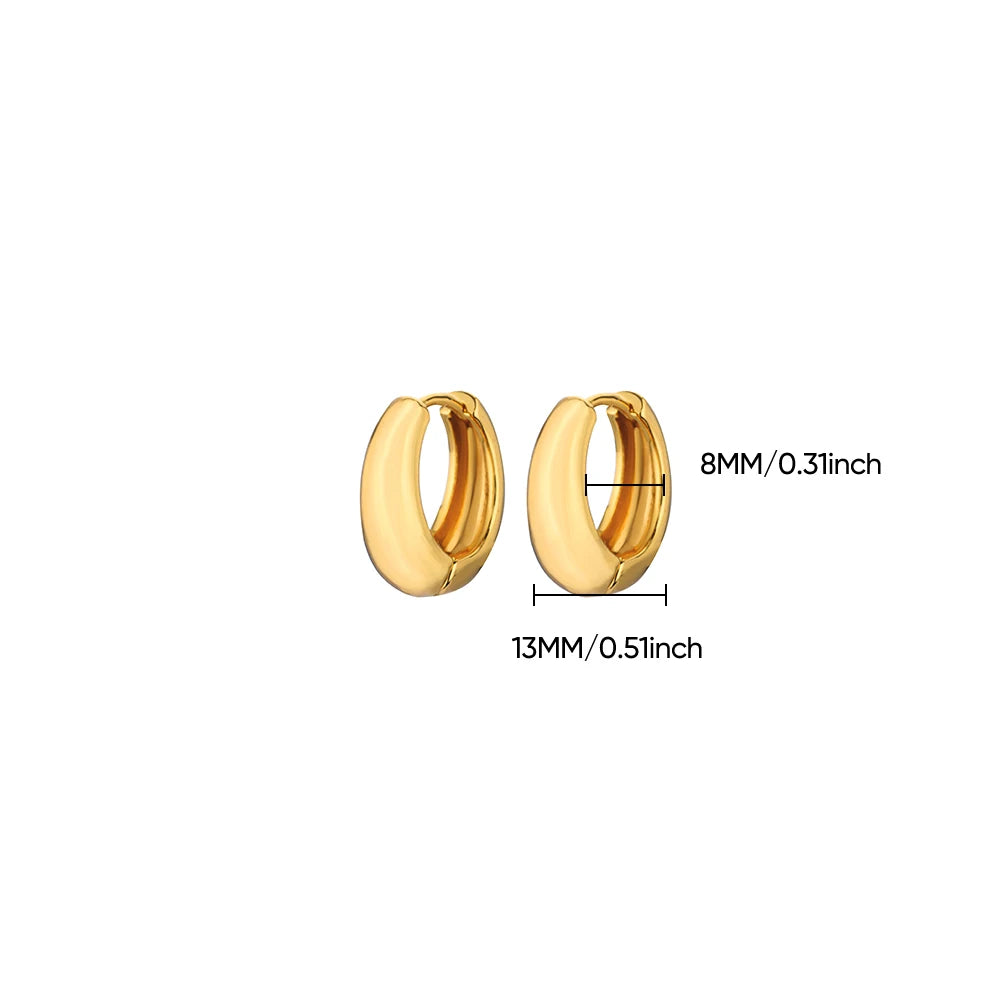 Classic Hoop Earrings for Women Chunky