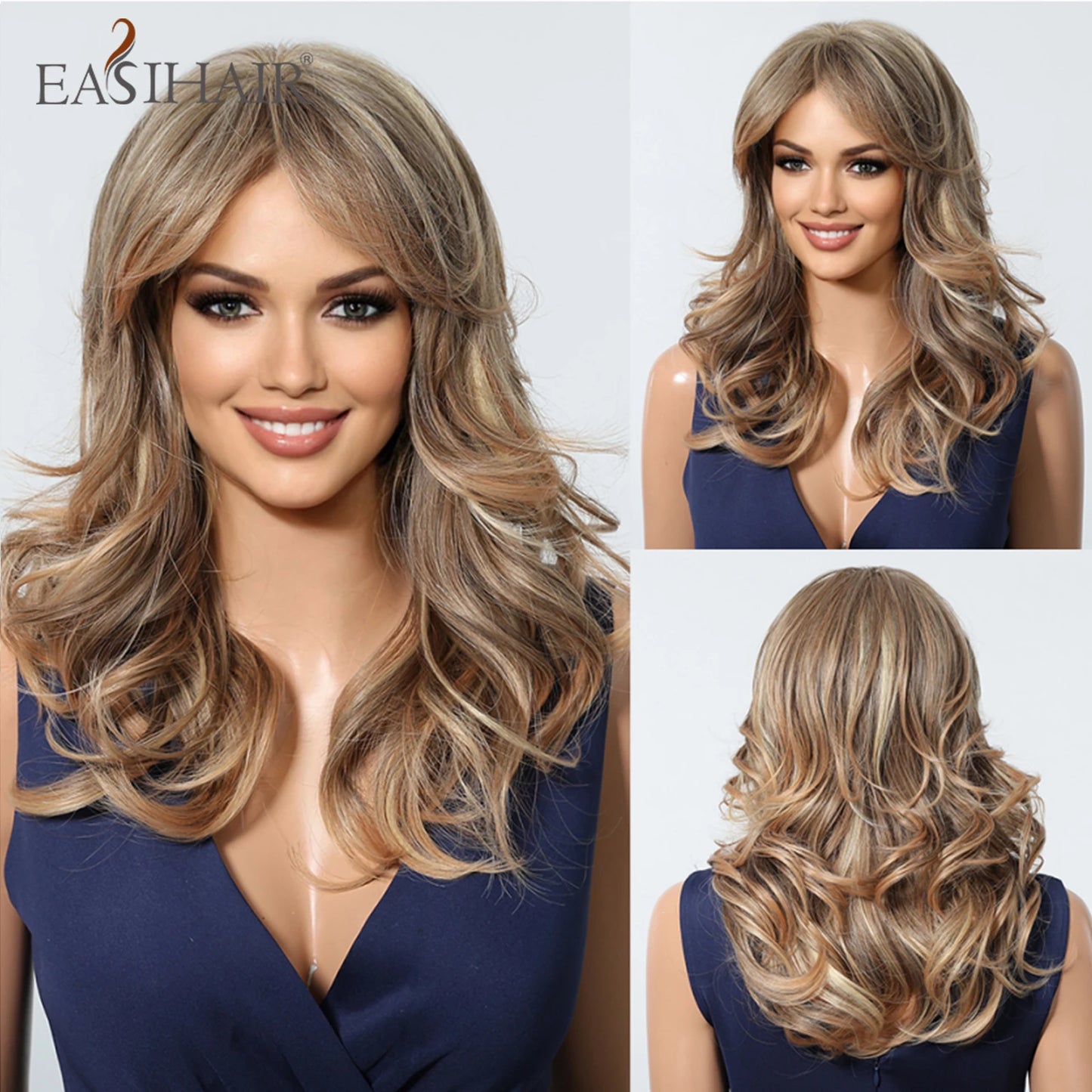 Medium Length Wavy Synthetic Wigs