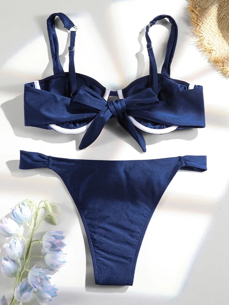 Orange Bikinis High Waist Swimsuit Women