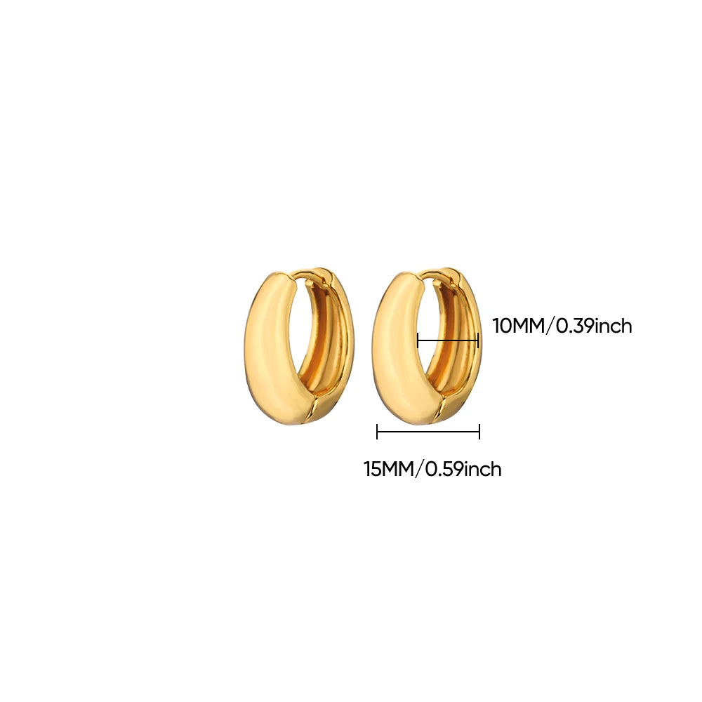 Classic Hoop Earrings for Women Chunky