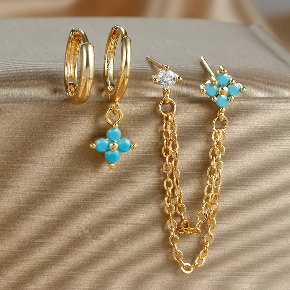 3PCS New Design Four Crystal Flower Pendant