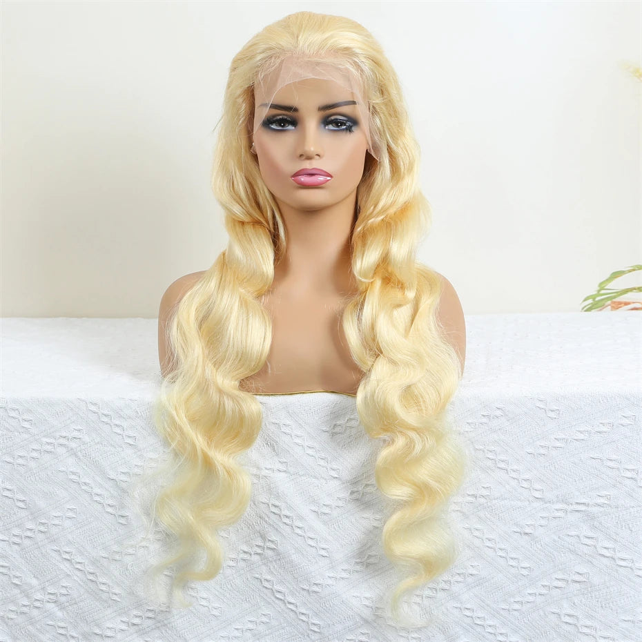 13x6 Highlight Ash Blonde Wigs Human Hair Brazilian Body Wave