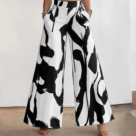 Mia Muse Women's Pants All Season Fashion Wild Graffiti