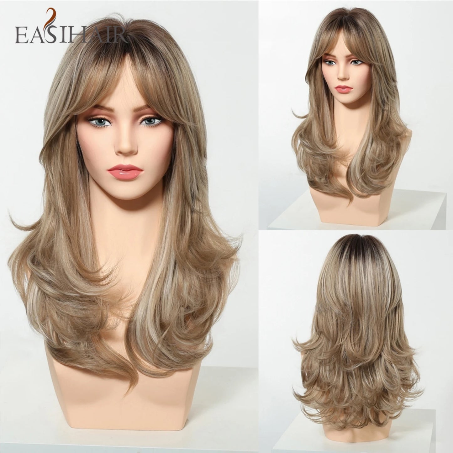 Medium Length Wavy Synthetic Wigs