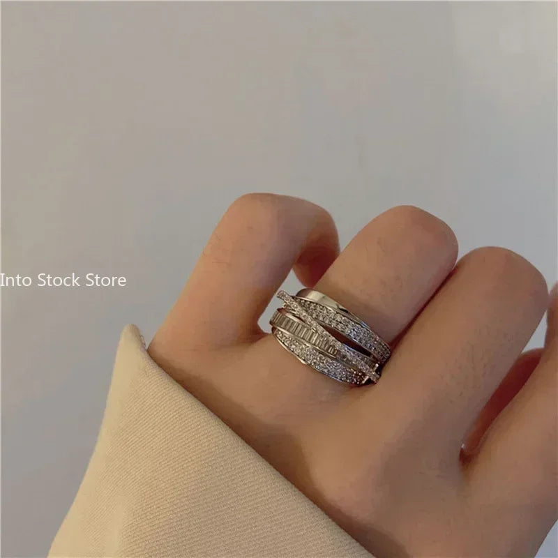 Rhinestone Ring Multi-layer Winding Rings For Women