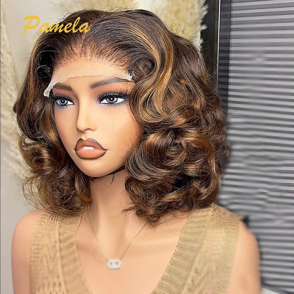 Blonde Short Bob 4x4 Glueless Hu