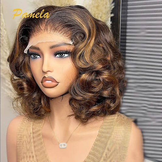 Blonde Short Bob 4x4 Glueless Hu