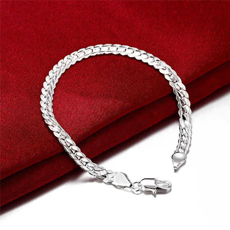 Silver 18K Gold Color 5MM Chain Bracelets Neckalce
