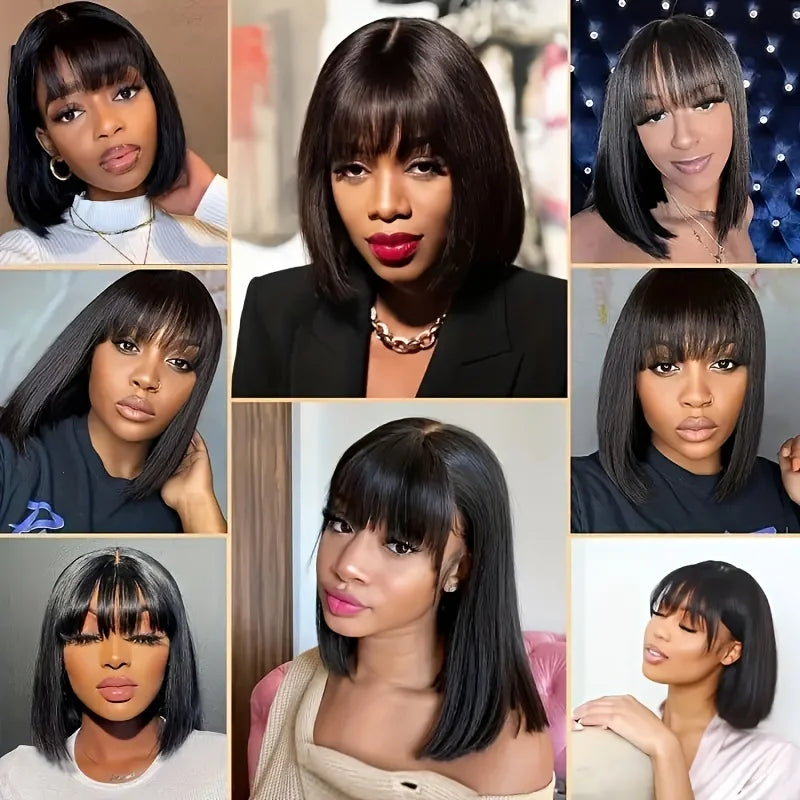 Choice Short Bob Wig Bone Straight 100% Human Hair
