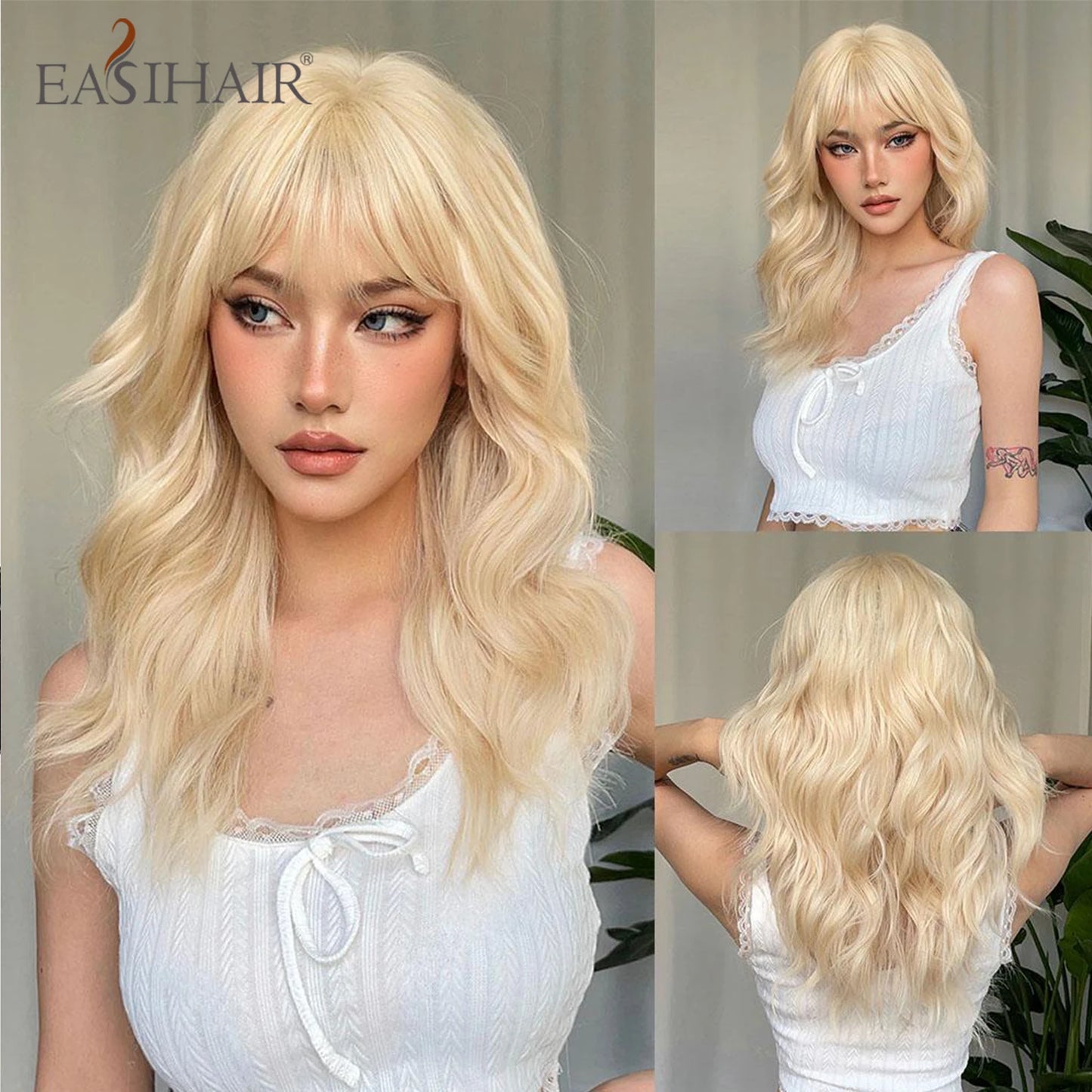 Medium Length Wavy Synthetic Wigs