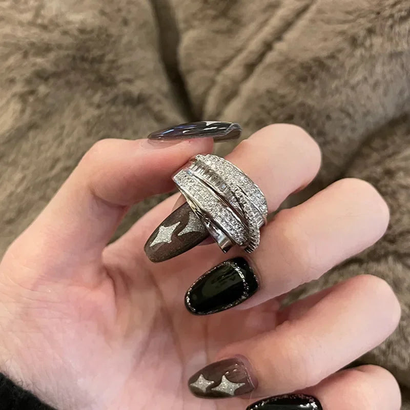 Rhinestone Ring Multi-layer Winding Rings For Women