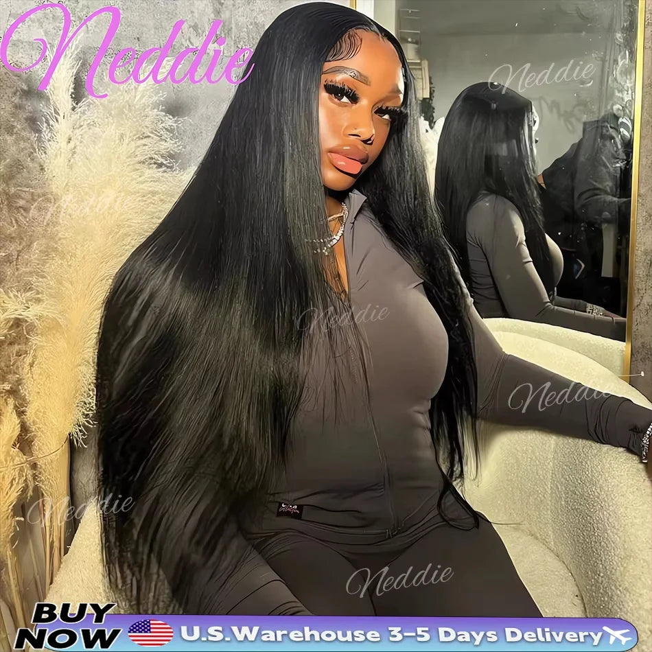 Glueless Bone Straight 4X4 Hd Lace Frontal Wig 13X6 13X4 Black Lace Front Wig Human Hair