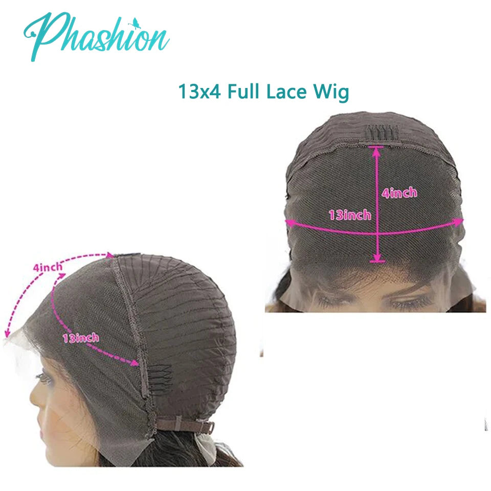 Phashion 13x4 Deep Curly Short Bob Wig Full Lace Frontal Human Hair Wigs