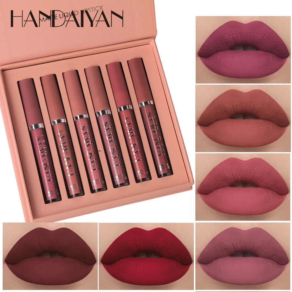 Set of 6 NonStick Cup Liquid lipstick , Long-Lasting Lip