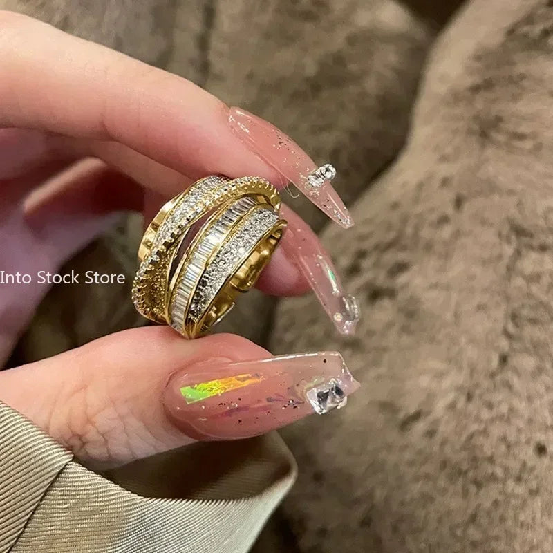 Rhinestone Ring Multi-layer Winding Rings For Women