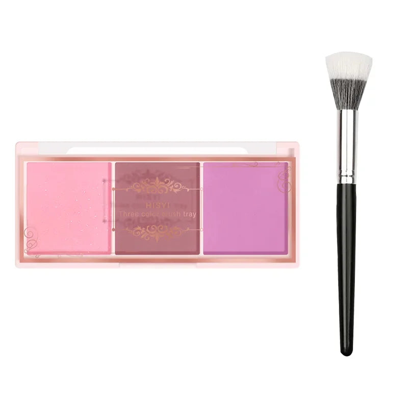 3-Color Cheek Red Plate Nude Makeup Natural Matte