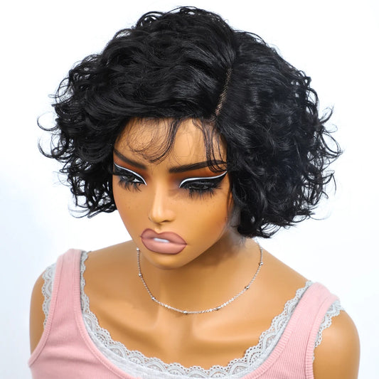 Sleek Bodywave Human Hair Wigs For Women Short Pixie