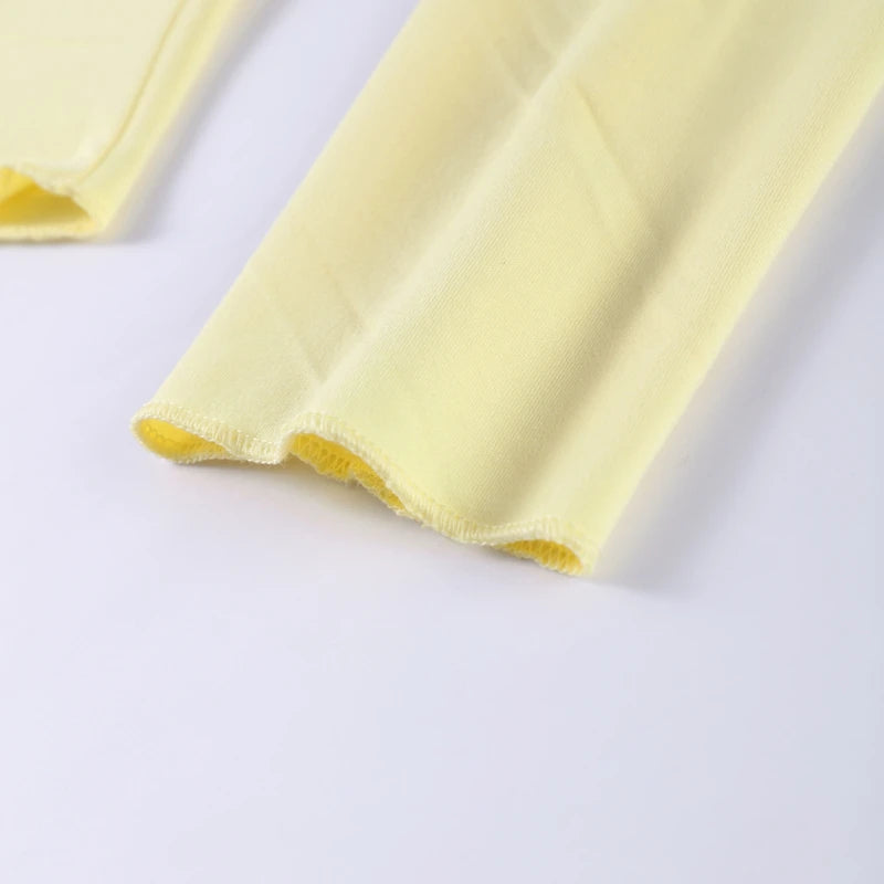 Casual Yellow Women 3 Pieces Suits 2025 V-neck Long Coat