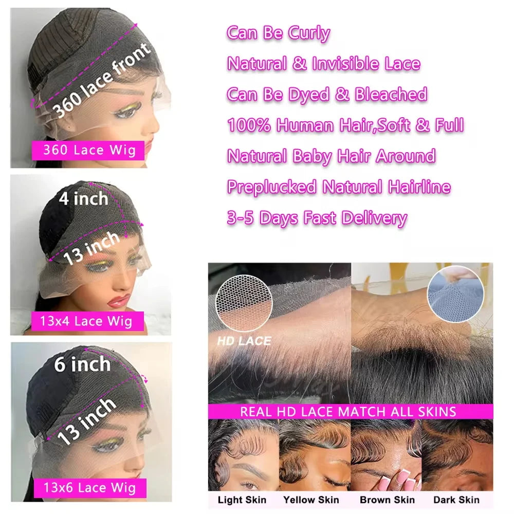 40 Inch Body Wave 13x6 Hd Lace Frontal Wig Human