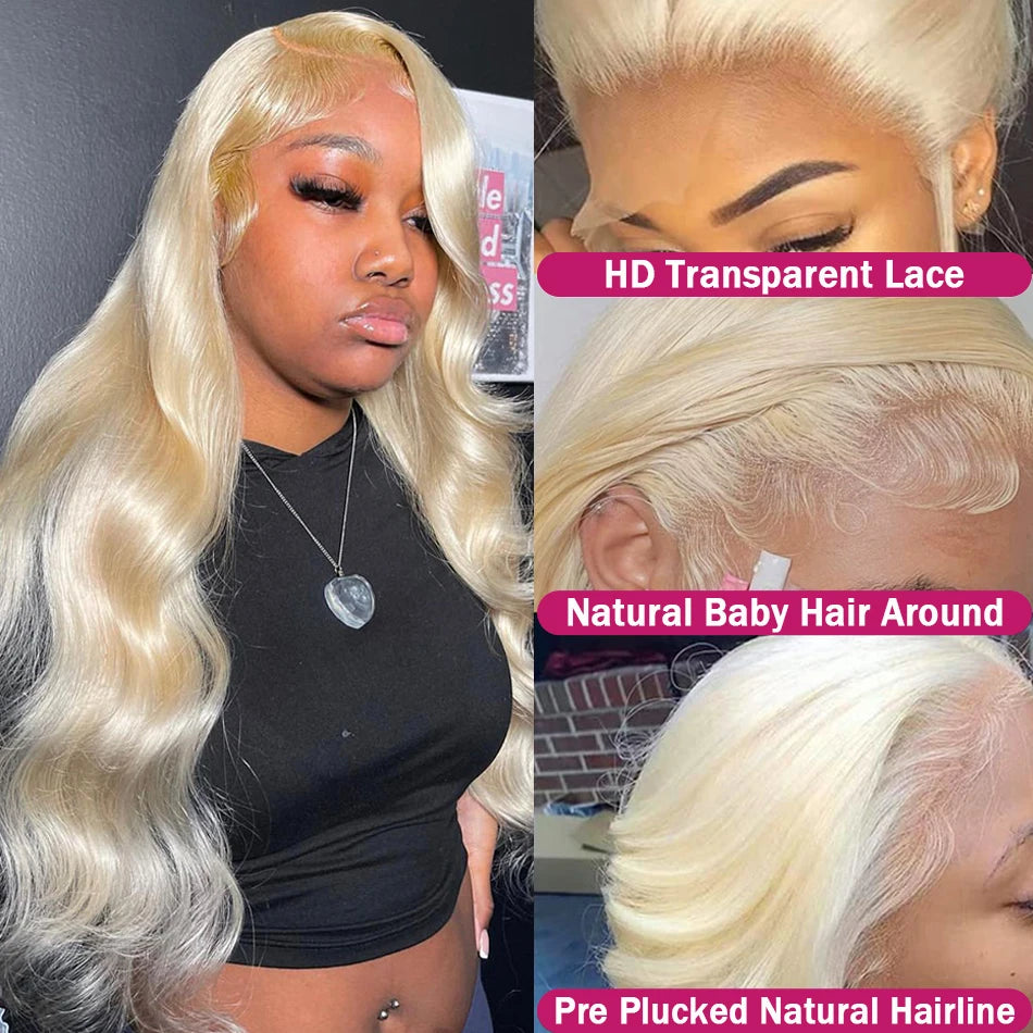 Wiggogo Blonde Lace Front Wig Human Hair Body Wave 613 Hd Lace Frontal Wig